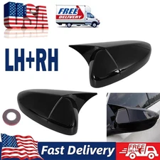 For 2018-2022 Honda Accord OX Horn Side Mirror Cover RearView Cap Overlay Black
