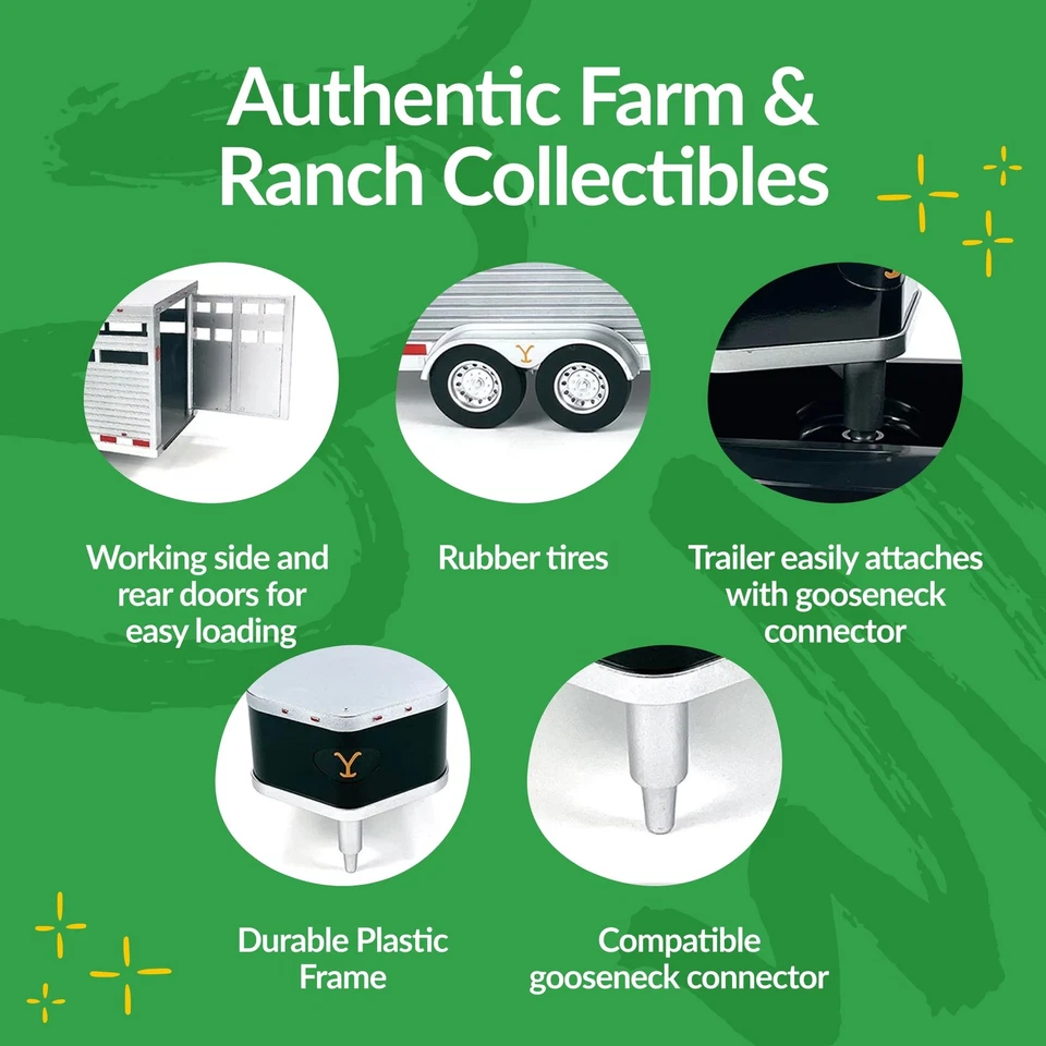 Yellowstone Dutton Ranch Trailer with Gooseneck Hitch - 120 Scale Collectible - Image 3 of 4