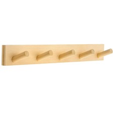 HOMEBROS Coat Rack Wall Mount, Wooden Coat Hanger with 5 Hooks, Heavy Duty, N...