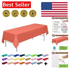 Vibrant Coral Disposable Tablecloths 3-Pack - 54x108 Inches for Celebrations