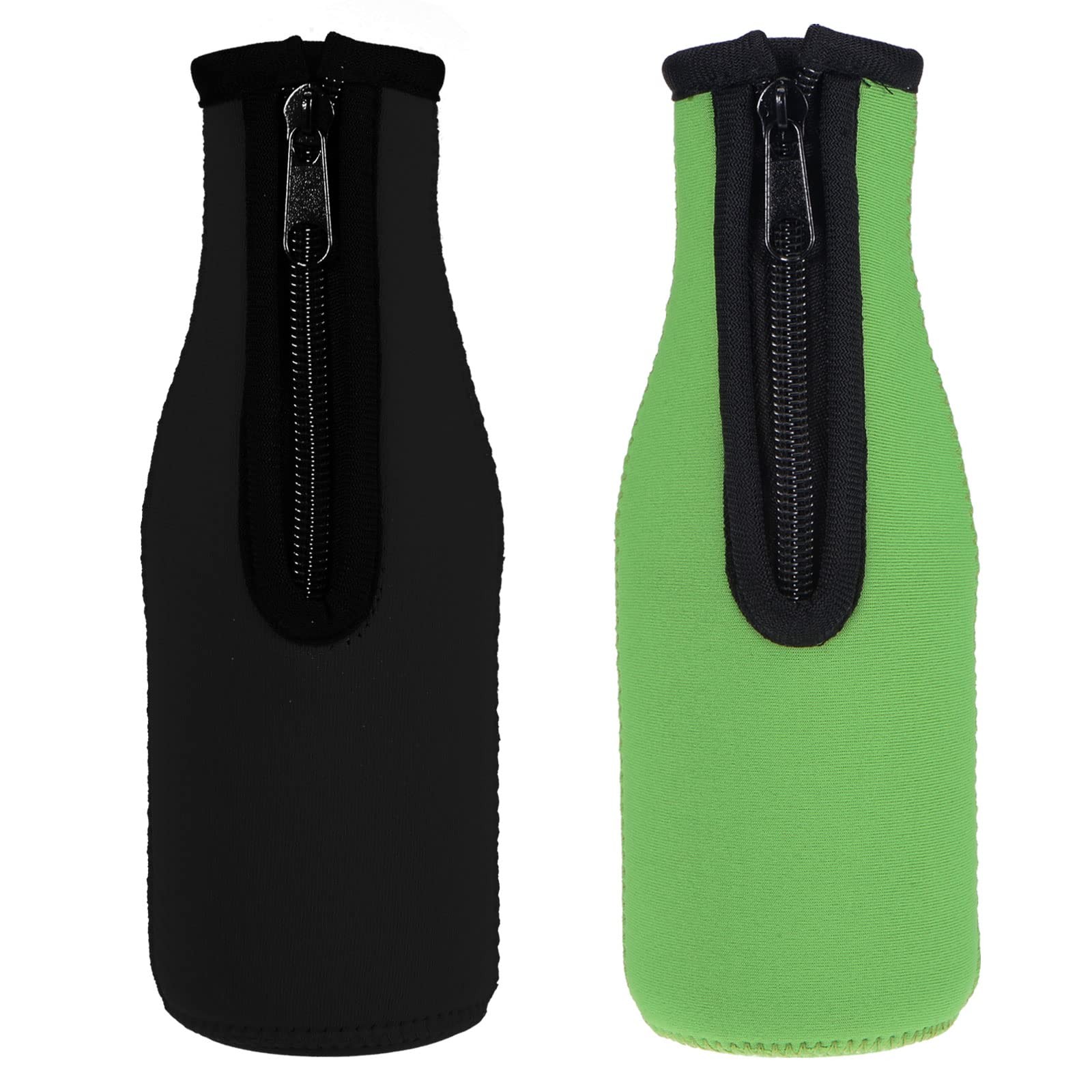 MECCANIXITY Beer Bottle Sleeves Cooler Insulator Medium, Black,Green