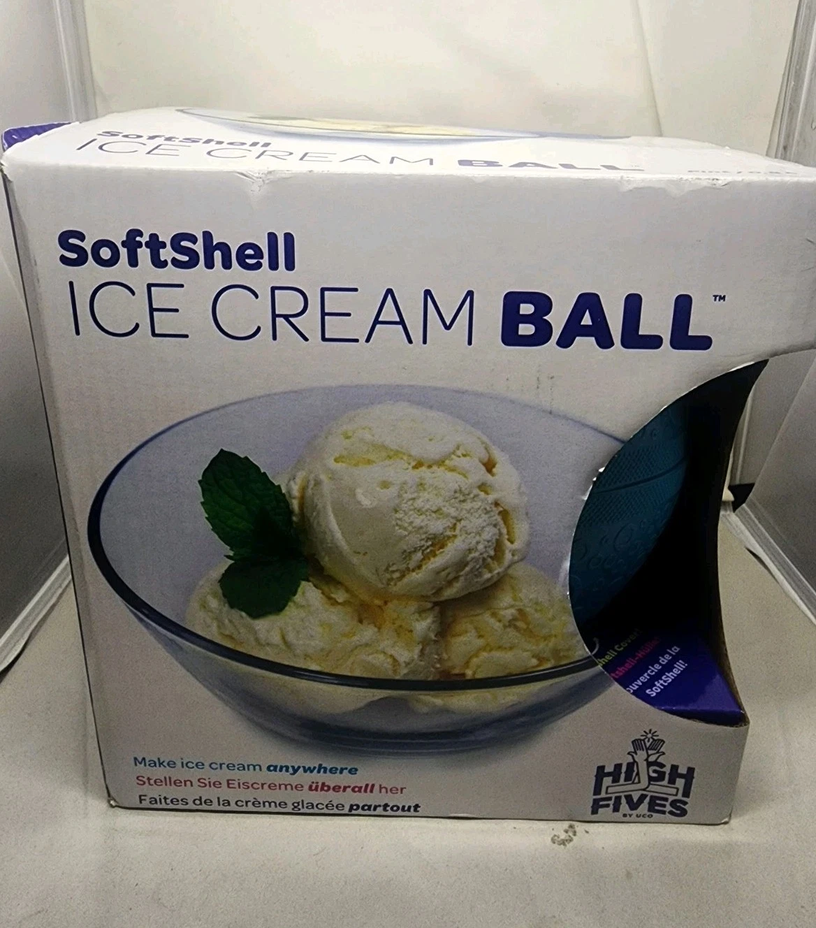 1 Pint Ice Cream Maker Yay Labs High Fives Soft Shell Blue Ice Cream Ball New