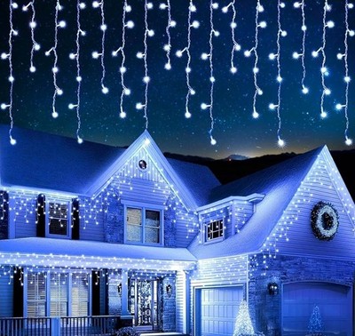 EcoNour Eiszapfenbeleuchtung Außen Weihnachtsbeleuchtung 240 LED 7,5M kaltweiß Deko