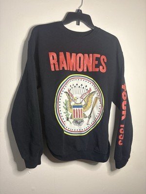 Ramones Black Graphic Print Crewneck Pullover Fleece Sweatshirt Men's S