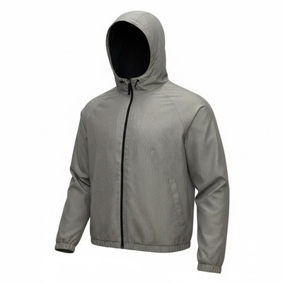 Marc Anthony Men's Grey Heathered Full Zip Hooded Lightweight Jacket XXL