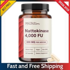 Nattokinase Supplement 4000 FU - 60 Count Vegan Non GMO Circulation Support Caps
