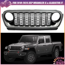 Rubicon Grille Billet Silver & Black For 2018-2024 Jeep Wrangler JL Gladiator JT