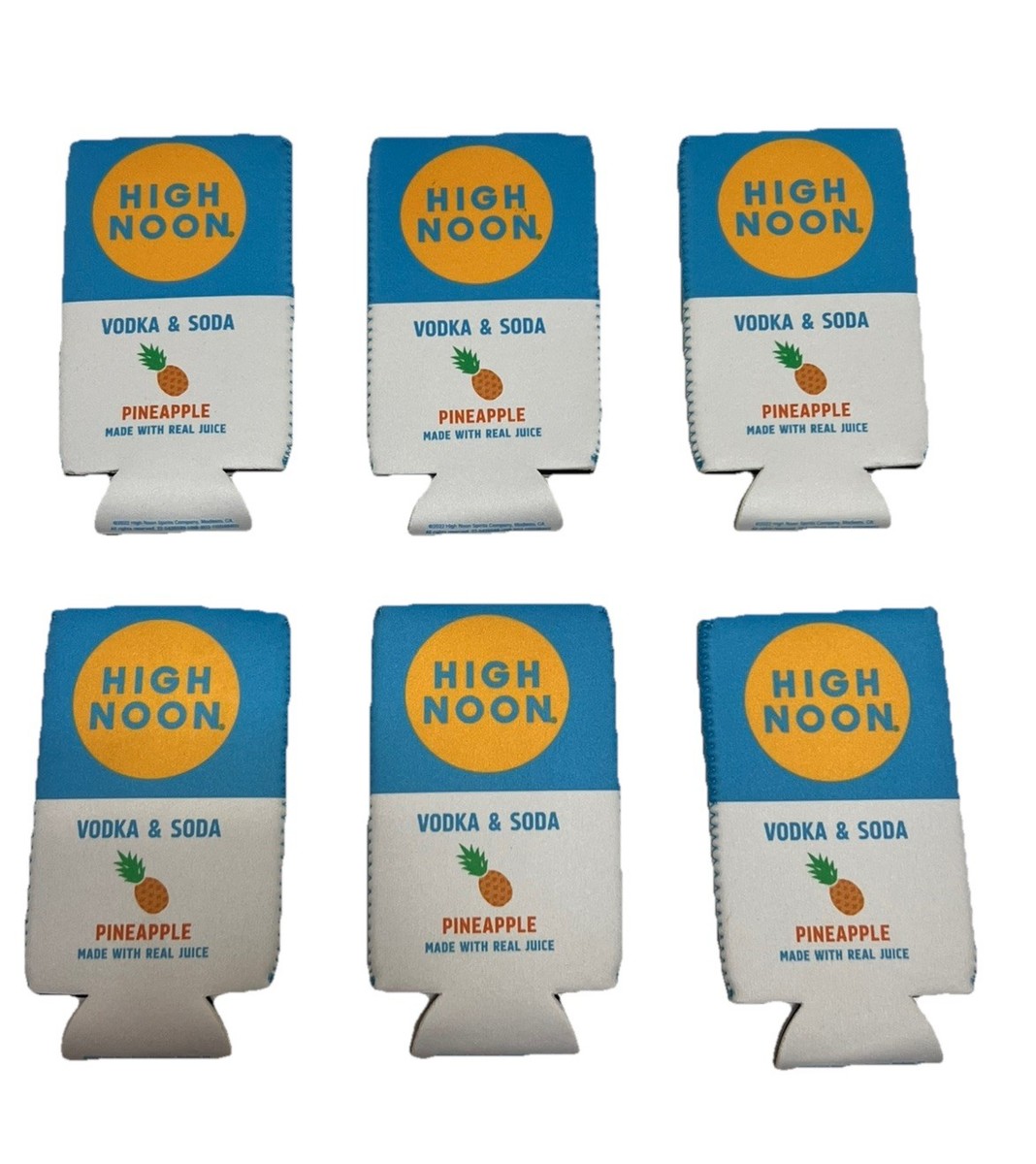 6 Brand New High Noon Hard Seltzer Koozie Can Cooler Pineapple