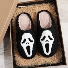 Halloween Pumpkin Slippers Ghost Plush House Shoes Unisex UK Sizes