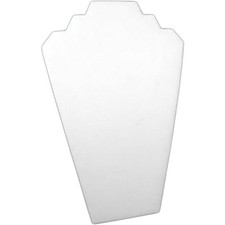 White Faux Leather Necklace Chain Jewelry Display Stand Bust 8 1/4" x 12 1/2"