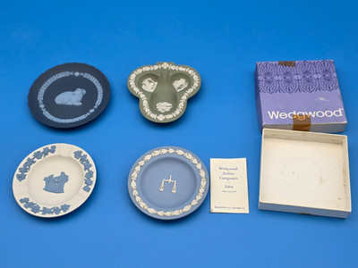 4 x Wedgwood Trinket Dishes/Ashtray - Year Tray Sheep 2003 - Libra - GC