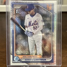 2024 Bowman Chrome EDWARD LANTIGUA Mojo Refractor 1st RC! NEW YORK METS