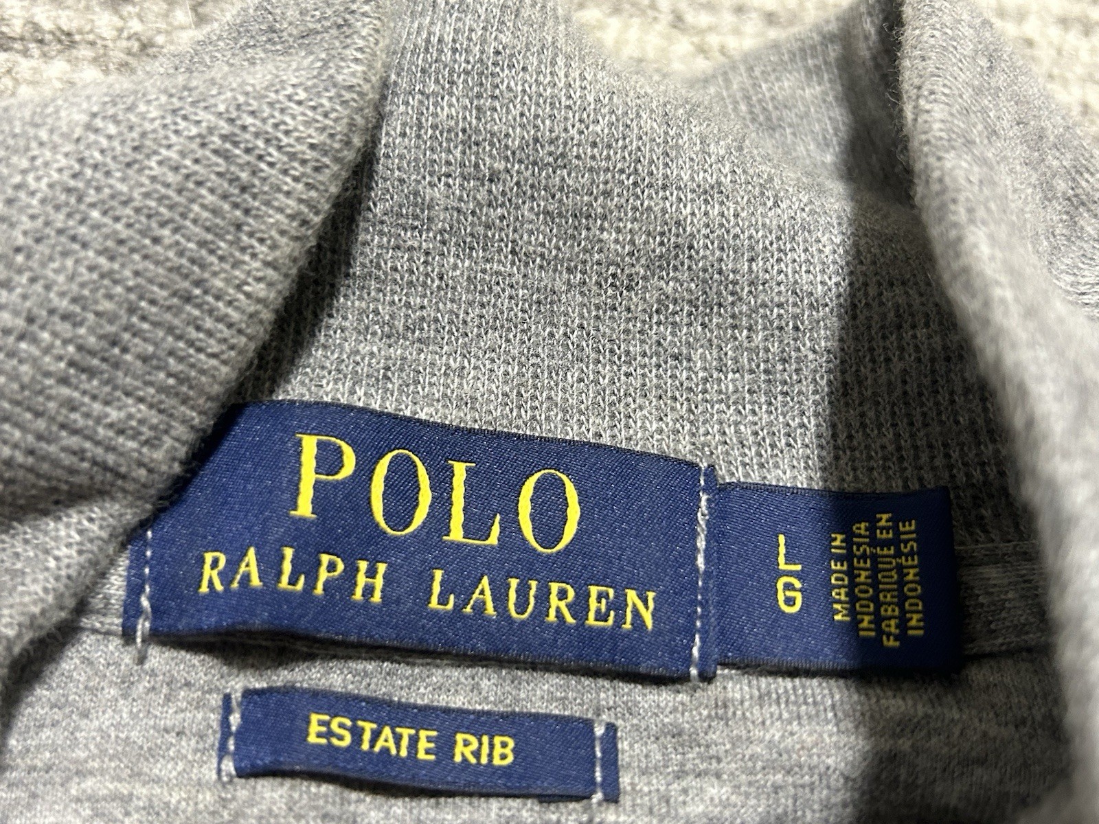 Polo Ralph Lauren grigia 1 4 zip pullover felpa grande 100% cotone pony