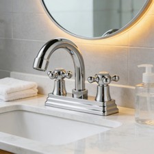 Chrome/ Black RV Bathroom Sink Faucet 3Hole 4inch Centerset Vanity Mixer US