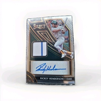 2020 Panini select Signature Materials Holo Prizm /75 Rickey Henderson Auto HOF 