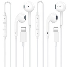2 Pack Apple MFi Certified iPhone Headphones Wired with Lightning Connector