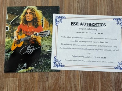 Robert Plant Autographed 8x10 photo, signed, authentic, Led Zeppelin COA