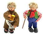 2 Vintage Steiff Peter Mecki Hedgehogs Monk with Beer & Hiker with Walking Stick — photo 1