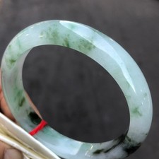 Certified Natural Grade AAA Ice Green Burmese Jade jadeite bracelet bangle 59MM