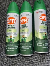 OFF Deep Woods Insect Repellent VIII Dry Spray 3 Pack 4 oz Ea Bottle w/ Deet-H4