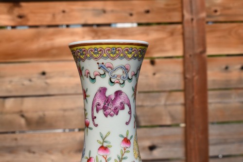 Chinese Antique Guangxu Famille Rose Porcelain Vase With Marks - Picture 11 of 24