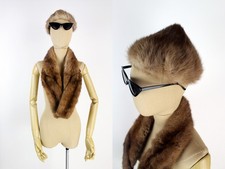 50s Brown Fur Collar and Hat / Real Fur Collar / 1950s Fur Wrap /Frank Palma