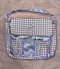 Purple Gingham Baby Doll Diaper Bag Colorful Nursery Design Inside 