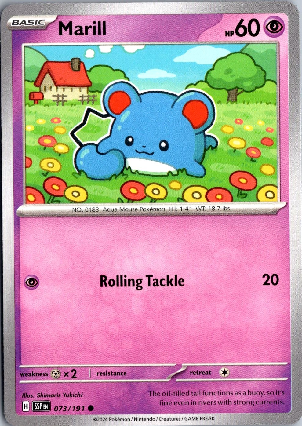 Marill #73 Surging Sparks Non-Holo SSP Common Lightly Played Pokémon TCG Card