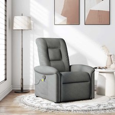Massage Recliner Chair Dark Grey Fabric