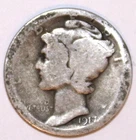 1917-S Mercury Dime - Good - #2727AT - FREE SHIPPING
