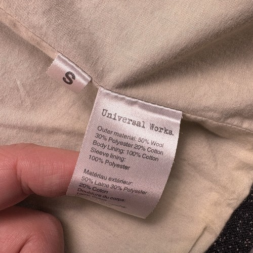 Universal Works Jacket Mens S Gray Chore Blazer Coat Lanificio Italian Fabric - Picture 6 of 16