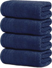 4 Piece Extra Large Bath Towels 30 x 60 Inches, Navy