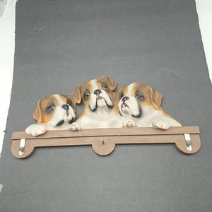 English Bull Dog Memo and Key Holder Vintage 12" x 6"