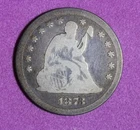 1873 ~ No Arrows ~ Seated Liberty 25c ~ Rare KEY Date ~ VG/F ~ Only 40k minted!!