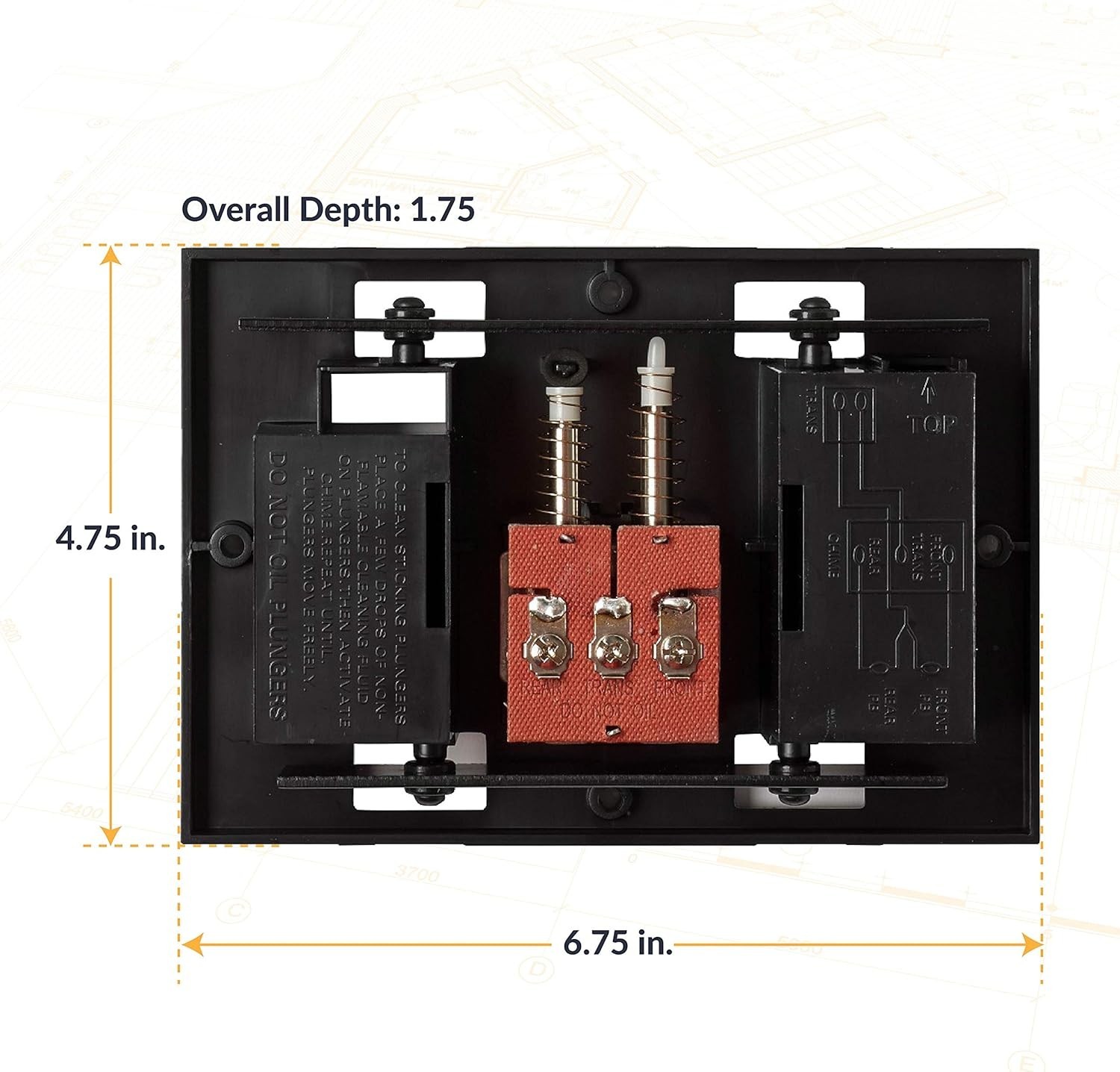 CHIMEBASE2 Door Bell Chime Mechanism Assembly, Fits Most Nutone Models, 6.75&rdquo; L