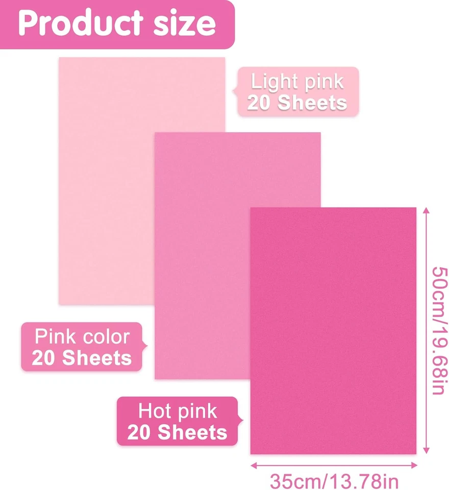 60 Sheets Assorted Pink Tissue Paper Set Bundle 100 Sheets Red Tissue Paper for - Image 3 of 4