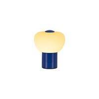 LED Akku Tischlampe Glas Blau Weiß H:9.5 Cm 60 Lm 2700 K Tischleuchte BüRo