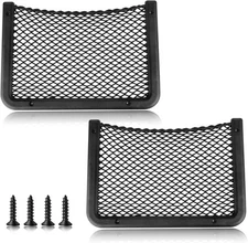 ABS Plastic Frame Car Cargo Net with Mesh Storage Bags (2-Pack, 12 x 7.9 inches)