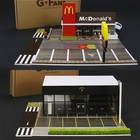 1/64 Diorama Diecast Garage Model LED Parking Lot Scene Display Case Gift US