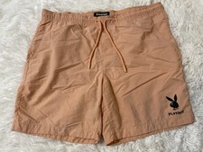 Playboy By Pacsun Y2K Swim Trunks Board Shorts Beach Orange Black Bunny Logo M