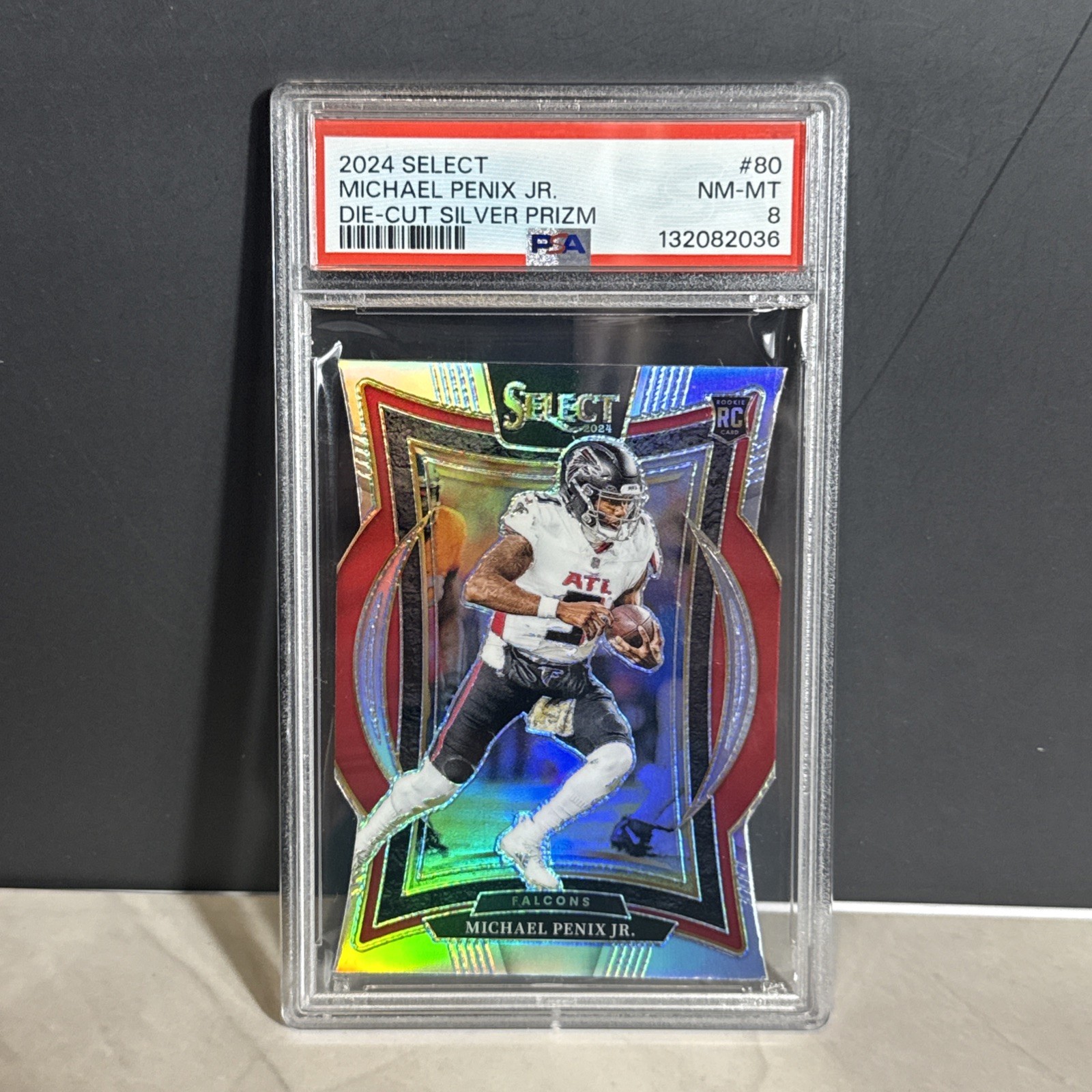 MICHAEL PENIX JR. 2024 SELECT CONCOURSE ROOKIE DIE CUT SILVER RC PSA 8