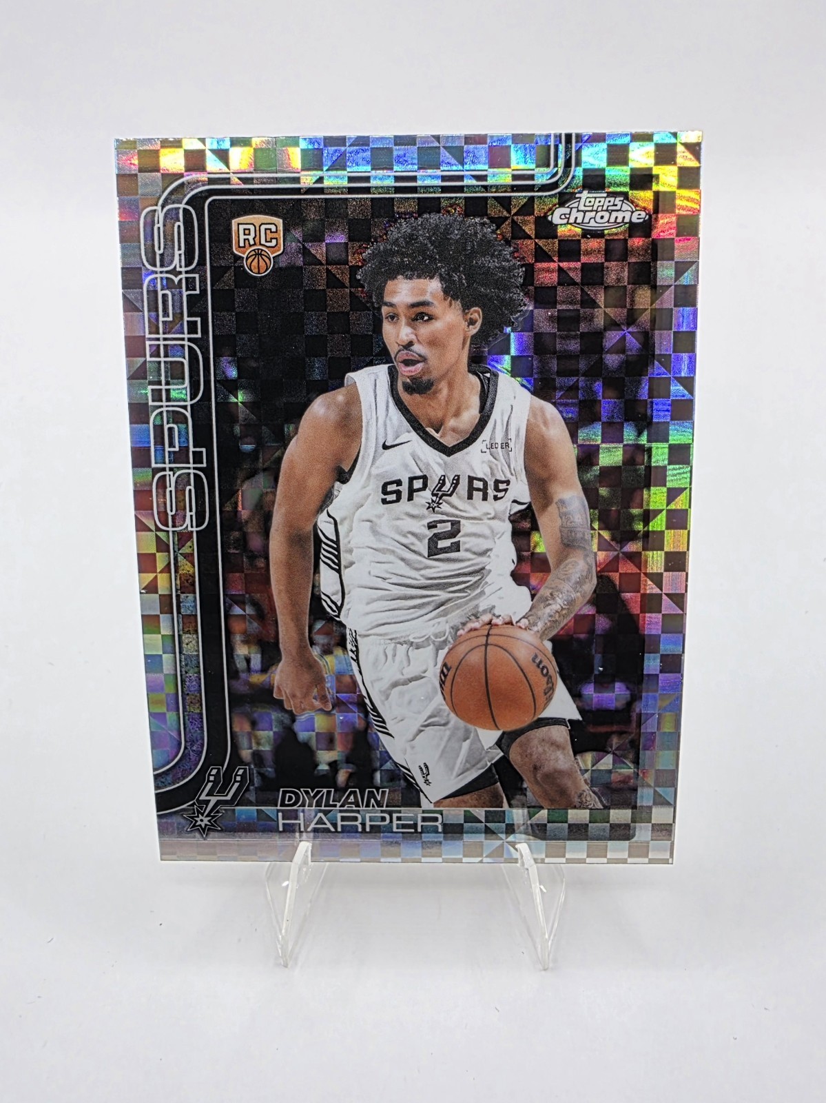 2025-26 Topps Chrome Dylan Harper X-fractor Refractor Rookie Card RC #252 Spurs