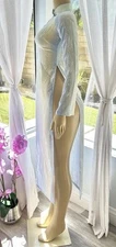 NHA May Colorful High Neck Long Sheer Slit Side Kaftan Embroider Dress Size S