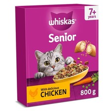 WHISKAS 7+ Senior Dry Cat Food Biscuits Chicken 800G Cat Food ─ [Pack of 2] 23.69 per kilo
