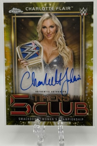 Charlotte Flair #5TA-CF 2021 Topps Chrome WWE 5 Timers Club Autographs card