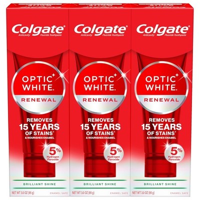 Colgate Optic White Renewal Teeth Whitening Toothpaste, Whitening Fluoride Tooth