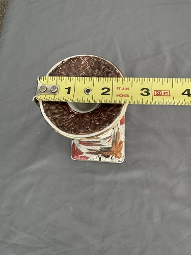 1940s Fall Leaves mosaic trinket dish, candlestick, vase Set Of 3 - Picture 12 of 21