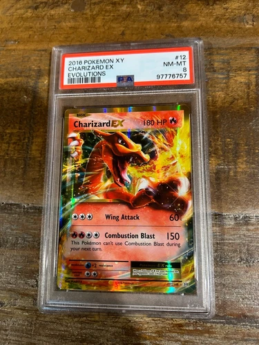 POKEMON 2016 XY Evolutions CHARIZARD EX #12 PSA 8 RARE 2