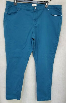 Jaclyn Smith Womens Jeans Pants Size 24W Bluish Green
