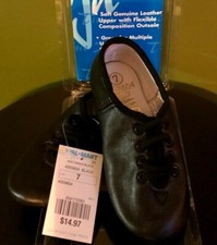 Child 7 M Split Sole Jazz Shoes - BLACK LEATHER - lace up - NEW WITH TAGS